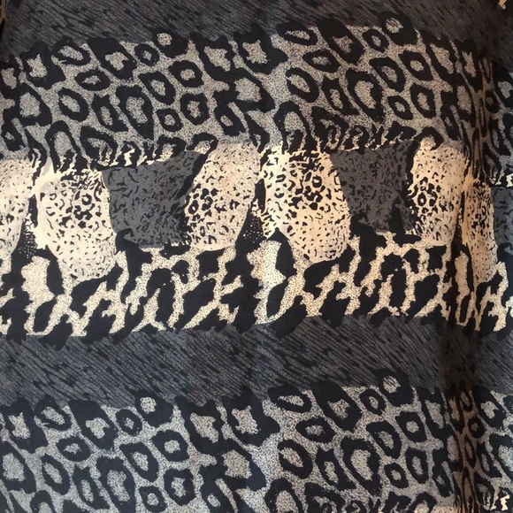Vintage K Arnold silk button up top with mixed animal print - Picture 7 of 7